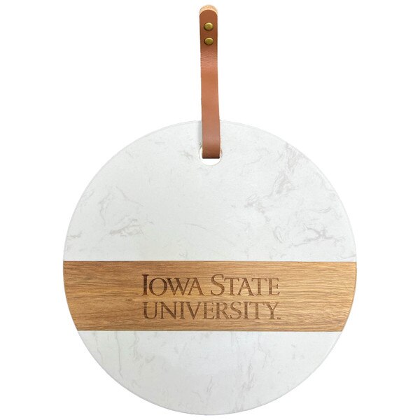 Iowa State University Wood & Marble Cheese Board (10")